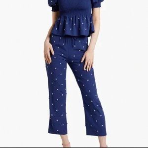 HILL HOUSE Jewel Jammie Bejeweled Pant Navy